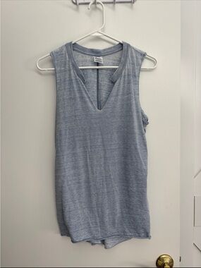 Exist Heathered Light Blue Notch V-Neck Tank